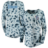 Tennessee Titans New Era Women's Tie-Dye Long Sleeve T-Shirt Navy - NFL