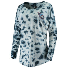 Tennessee Titans New Era Women's Tie-Dye Long Sleeve T-Shirt Navy - NFL
