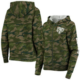 Chicago Bears New Era Women's Raglan Full-Zip Hoodie Camo - NFL