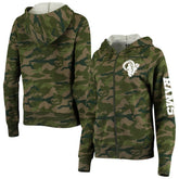 Los Angeles Rams New Era Women's Raglan Full-Zip Hoodie Camo - NFL