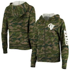 Los Angeles Rams New Era Women's Raglan Full-Zip Hoodie Camo - NFL