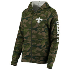 New Orleans Saints New Era Women's Raglan Full-Zip Hoodie Camo - NFL