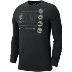 Nike - Philadelphia 76ers Courtside Chrome Long Sleeve T-Shirt - Black