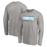 Los Angeles Chargers On Side Stripe Long Sleeve T-Shirt Heathered Gray - Fanatics