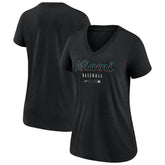 Miami Marlins Nike Women's Authentic Collection Tri-Blend V-Neck T-Shirt Near Me