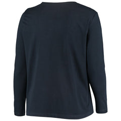 Chicago Bears Women's Plus Size Primary Logo Long Sleeve Scoop Neck T-Shirt Navy - Fanatics