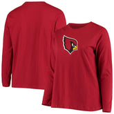 Arizona Cardinals Women's Plus Size Primary Logo Long Sleeve Scoop Neck T-Shirt Cardinal - Fanatics