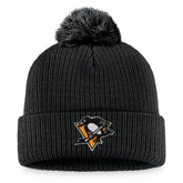 Pittsburgh Penguins Fanatics Primary Logo Cuffed Knit Hat with Pom Black