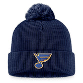 St. Louis Blues - Fanatics Primary Logo Cuffed Knit Hat with Pom Navy