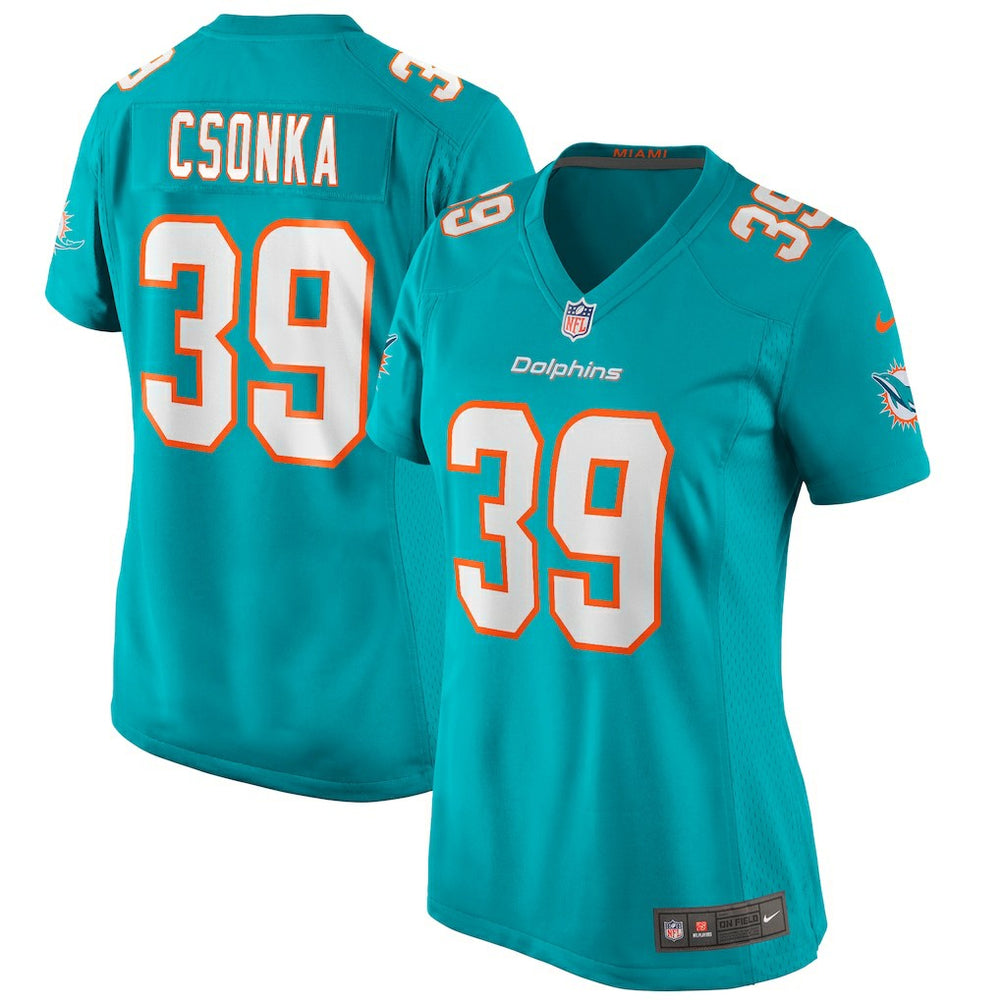 Larry Csonka Miami Dolphins Women's Game Retired Player Jersey Aqua - Nike