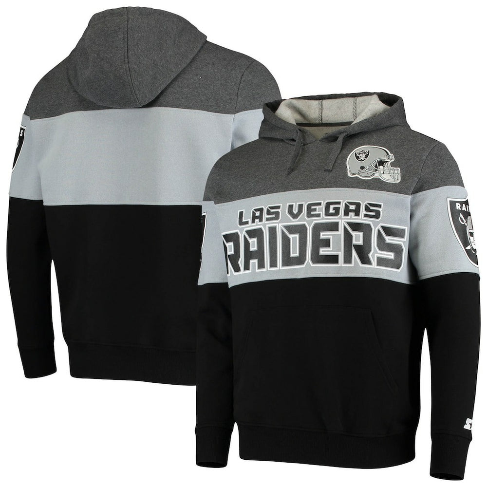Las Vegas Raiders Starter Extreme Fireballer Pullover Hoodie Heathered Gray/Silver - NFL
