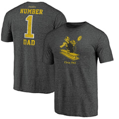 Pittsburgh Steelers #1 Dad Team Logo T-Shirt Charcoal - NFL