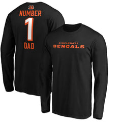Cincinnati Bengals #1 Dad Long Sleeve Team Logo T-Shirt Black - NFL