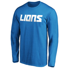 Detroit Lions #1 Dad Long Sleeve Team Logo T-Shirt Blue - NFL