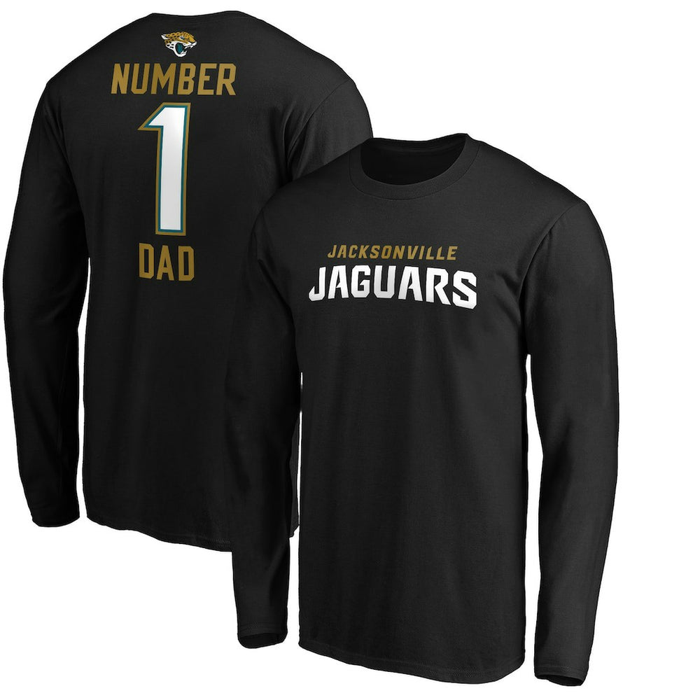 Jacksonville Jaguars #1 Dad Long Sleeve Team Logo T-Shirt Black - NFL