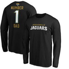 Jacksonville Jaguars #1 Dad Long Sleeve Team Logo T-Shirt Black - NFL