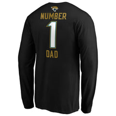 Jacksonville Jaguars #1 Dad Long Sleeve Team Logo T-Shirt Black - NFL