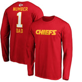 Kansas City Chiefs #1 Dad Long Sleeve Team Logo T-Shirt Red - NFL