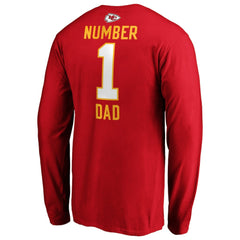 Kansas City Chiefs #1 Dad Long Sleeve Team Logo T-Shirt Red - NFL