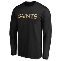 New Orleans Saints #1 Dad Long Sleeve Team Logo T-Shirt Black - NFL