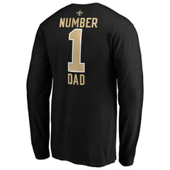 New Orleans Saints #1 Dad Long Sleeve Team Logo T-Shirt Black - NFL
