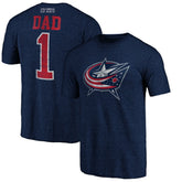 Columbus Blue Jackets - Greatest Dad Tri-Blend T-Shirt Navy