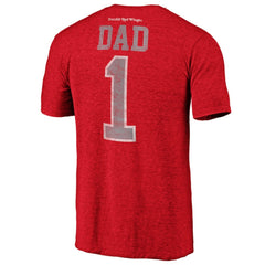 Detroit Red Wings - Greatest Dad Tri-Blend T-Shirt Red