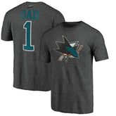 San Jose Sharks - Greatest Dad Tri-Blend T-Shirt Charcoal