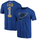 St. Louis Blues - Greatest Dad Tri-Blend T-Shirt Blue