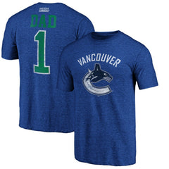 Vancouver Canucks - Greatest Dad Tri-Blend T-Shirt Blue