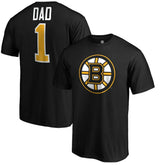 Boston Bruins #1 Dad Logo T-Shirt Black