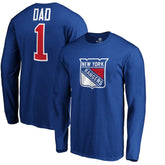 New York Rangers #1 Dad Long Sleeve T-Shirt Blue
