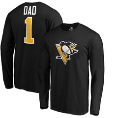 Pittsburgh Penguins #1 Dad Long Sleeve T-Shirt Black