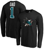 San Jose Sharks - #1 Dad Long Sleeve T-Shirt Black