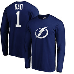 Tampa Bay Lightning - #1 Dad Long Sleeve T-Shirt Blue