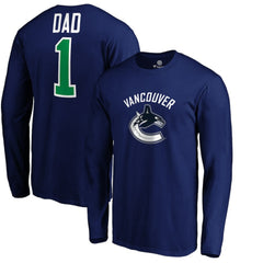 Vancouver Canucks - #1 Dad Long Sleeve T-Shirt Blue