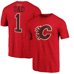 Calgary Flames - Greatest Dad Tri-Blend T-Shirt Red