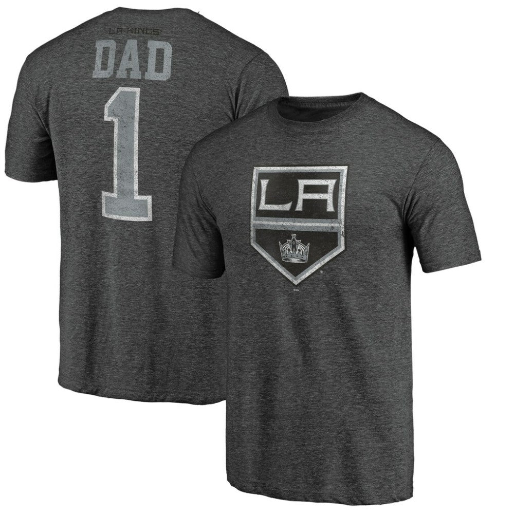 Los Angeles Kings - Greatest Dad Tri-Blend T-Shirt Charcoal