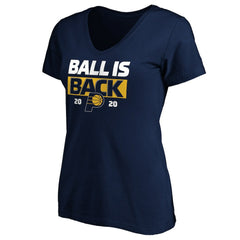NBA - Indiana Pacers Women's Ball Is Back V-Neck T-Shirt - Navy