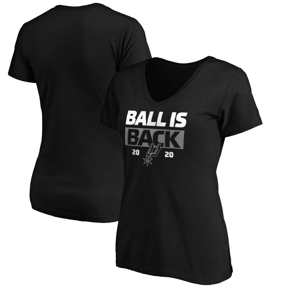 NBA - San Antonio Spurs Women's Ball Is Back V-Neck T-Shirt - Black