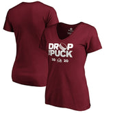 Colorado Avalanche - Women's Drop the Puck V-Neck T-Shirt Garnet