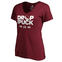 Colorado Avalanche - Women's Drop the Puck V-Neck T-Shirt Garnet