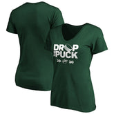 Minnesota Wild - Women's Drop the Puck V-Neck T-Shirt Green
