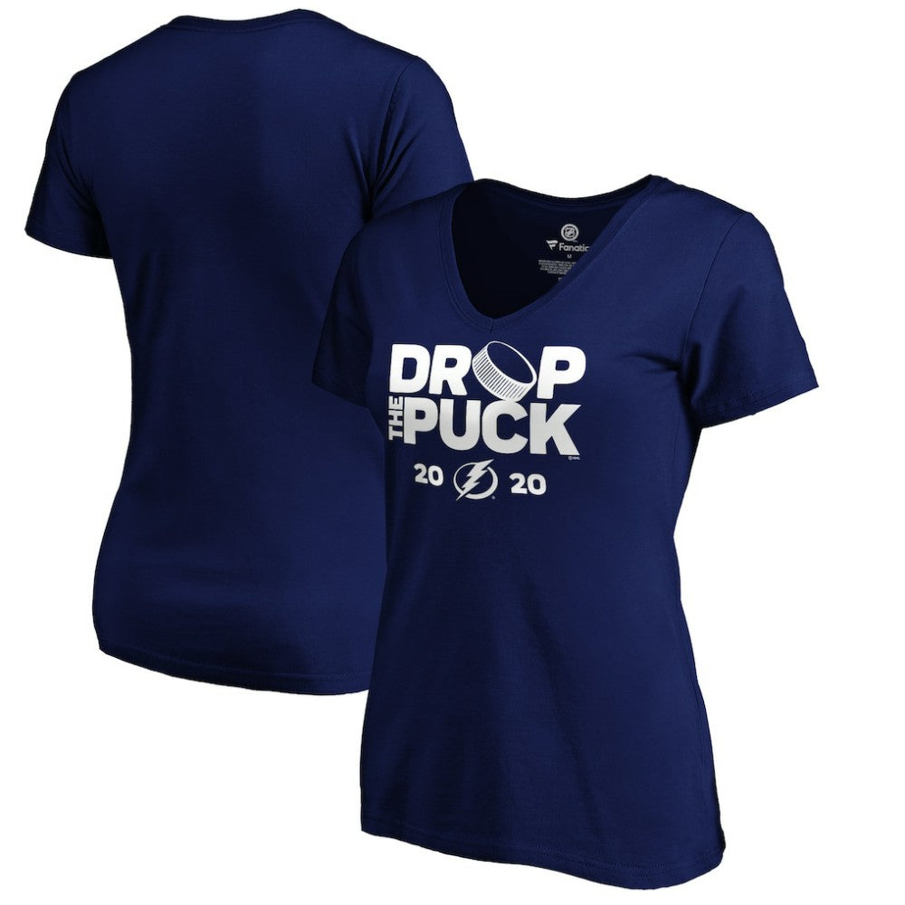 Tampa Bay Lightning - Women's Drop the Puck V-Neck T-Shirt Royal