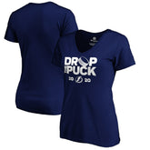Tampa Bay Lightning - Women's Drop the Puck V-Neck T-Shirt Royal