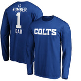 Indianapolis Colts #1 Dad Long Sleeve Team Logo T-Shirt Royal - NFL