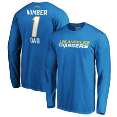 Los Angeles Chargers #1 Dad Long Sleeve Team Logo T-Shirt Light Blue - NFL