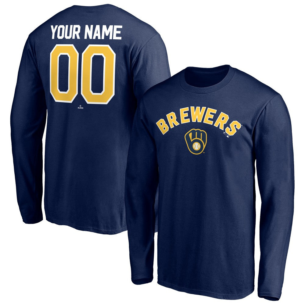 Milwaukee Brewers Personalized Winning Streak Name & Number Long Sleeve T-Shirt discount