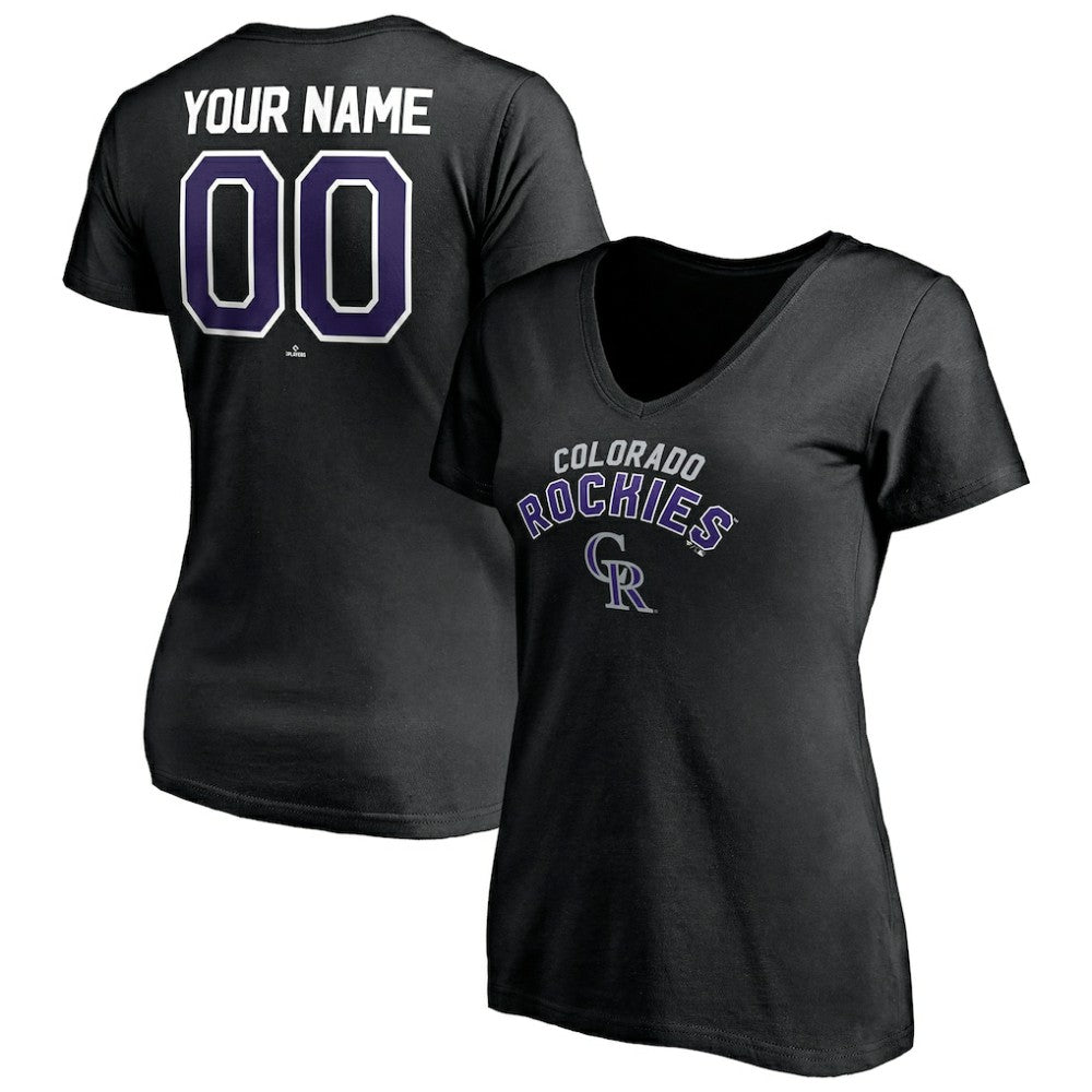 Colorado Rockies Women's Personalized Winning Streak Name & Number V-Neck T-Shirt discount