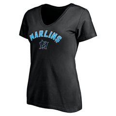 Miami Marlins Women's Personalized Winning Streak Name & Number V-Neck T-Shirt Lifestyle